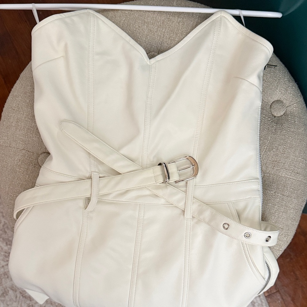 Olivaceous Cream Mini Dress